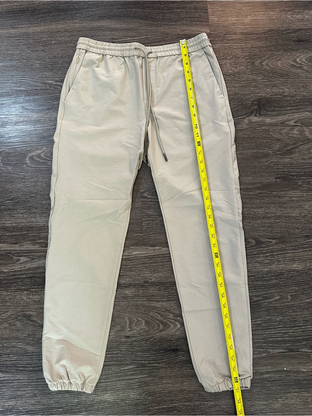 Express Men's Casual Drawstring Jogger Pants in Light Tan